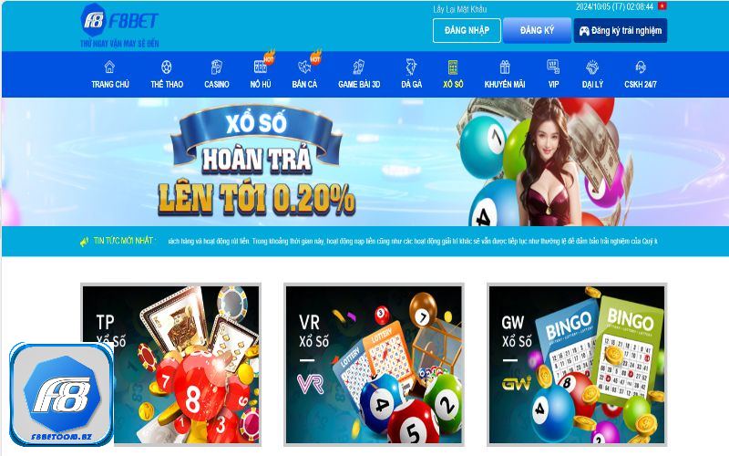 Hình thức xổ số F8bet mới mẻ